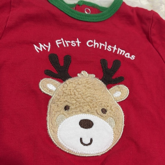 Little Me Baby’s "My First Christmas" 2 Piece Reindeer Set Red White Outfit 9M ! - Picture 9 of 10